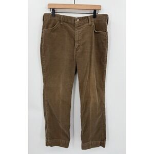Vintage Wrangler Corduroy Pants Mens 36 Brown Made USA 34 Inches Western 80s
